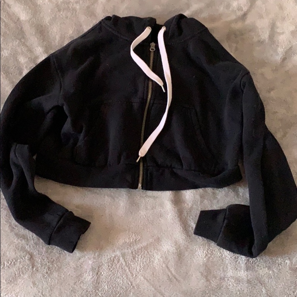 Black Crop Top Hoodie